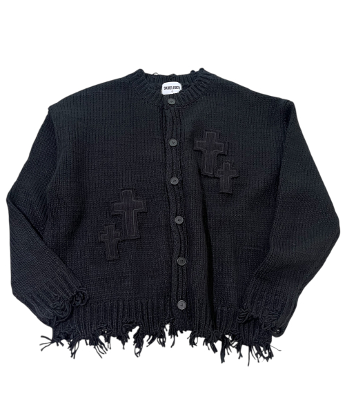 Cross Destroyed Tassel трикотаж кардиган ) ((black)