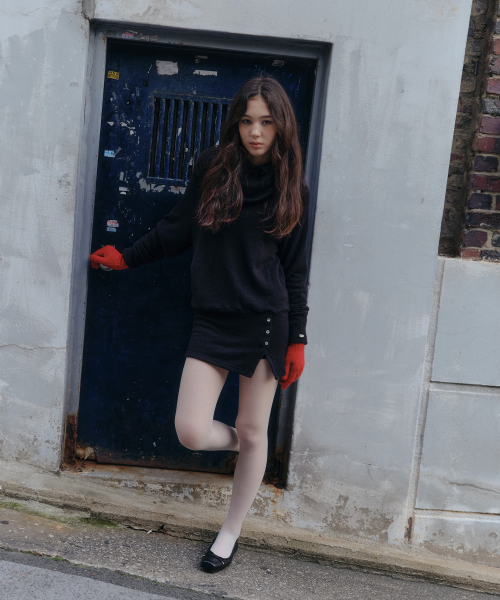 Водолазка 2-way knit top - Black