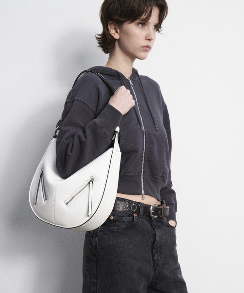 TWO ZIPPED HOBO BAG_2COLORS