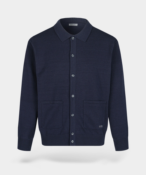 Мягкий кардиган с воротником (можно стирать) - Dark Navy