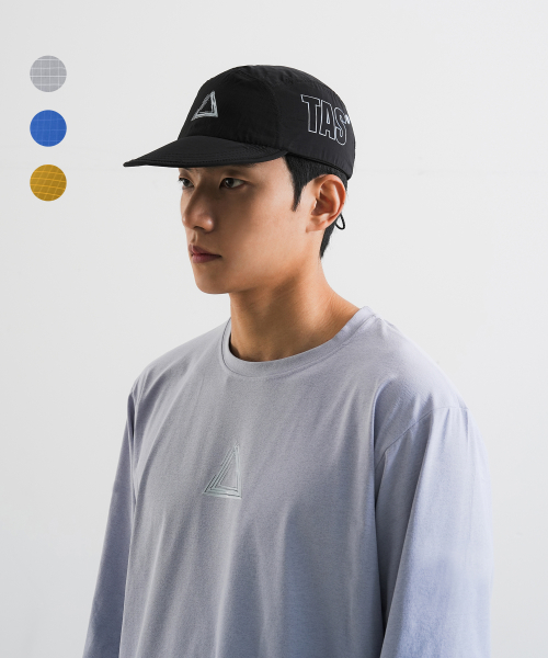나일론 립 체크 러닝 캡 (블랙)