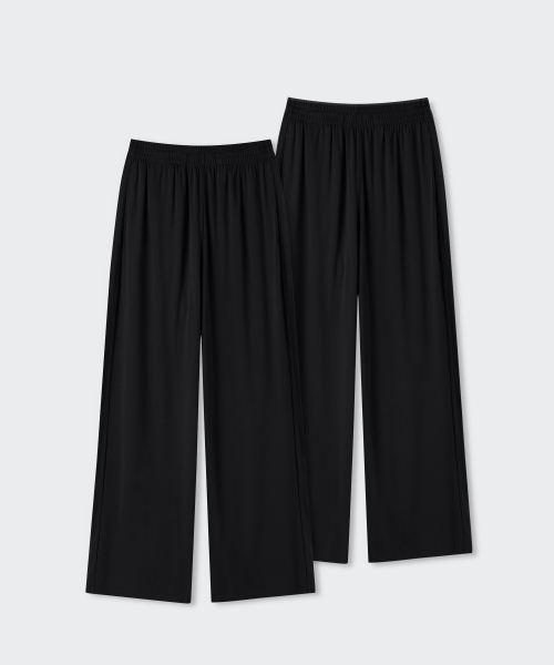 무신사 스탠다드 우먼() 우먼즈 소프트 저지 와이드 라운지 팬츠 2팩 상품 이미지
