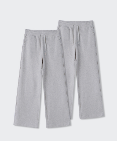 무신사 스탠다드 우먼() 우먼즈 플랫 테리 와이드 라운지 스웨트 팬츠 2팩 상품 이미지