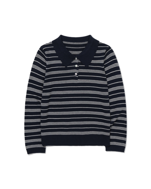Voyage Stripe pullover  (NAVY)