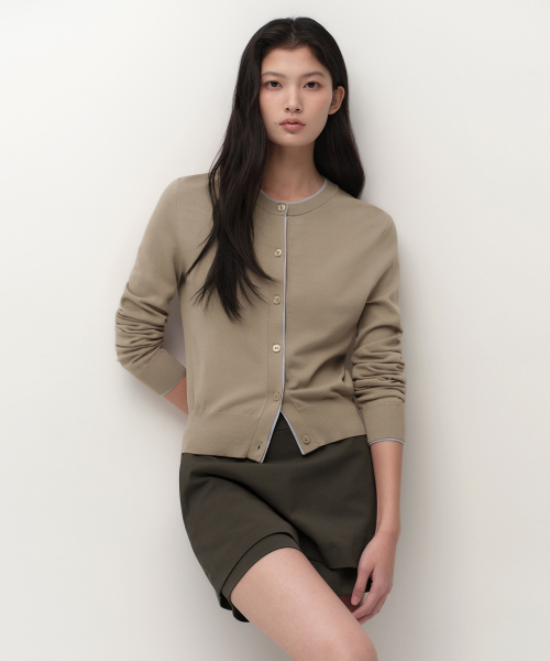 무신사 스탠다드 우먼() 우먼즈 레이어드 라운드 넥 가디건 [토프] 상품 이미지