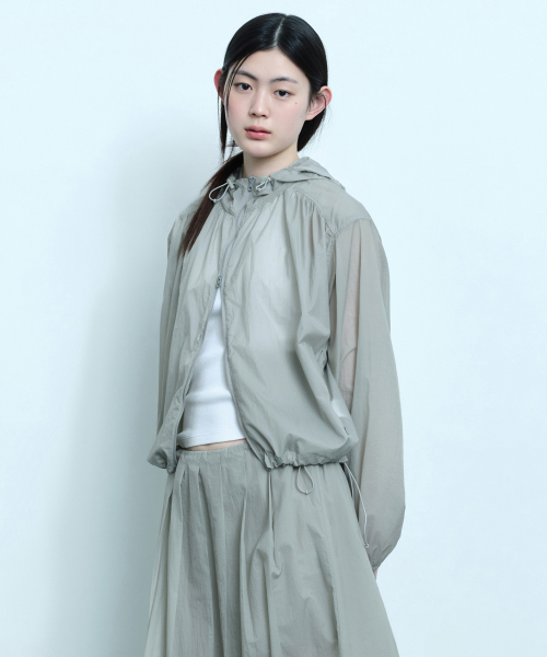 Women's Sheer Volume Windbreaker Jacket [Light Gray] preview