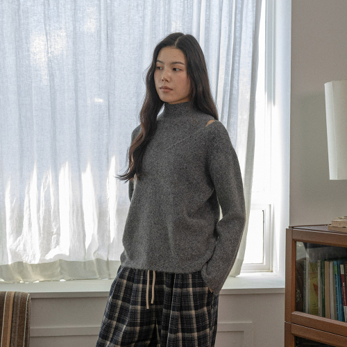 LS_Elegant high-neck knit two-piece set_3color