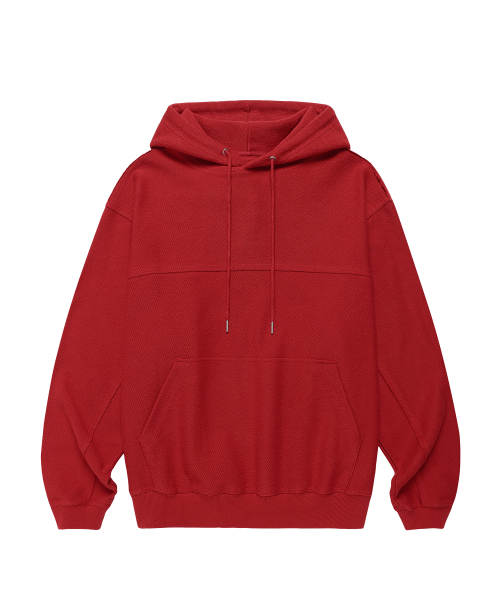 REVERSED CUT-OFF HOODIE RED