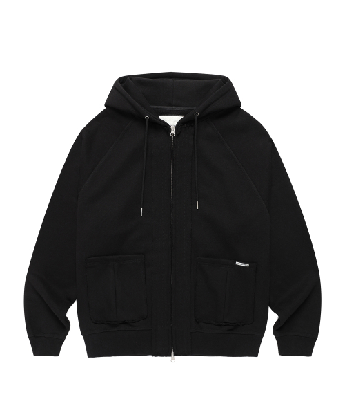 STITCH HOODIE ZIP-UP BLACK