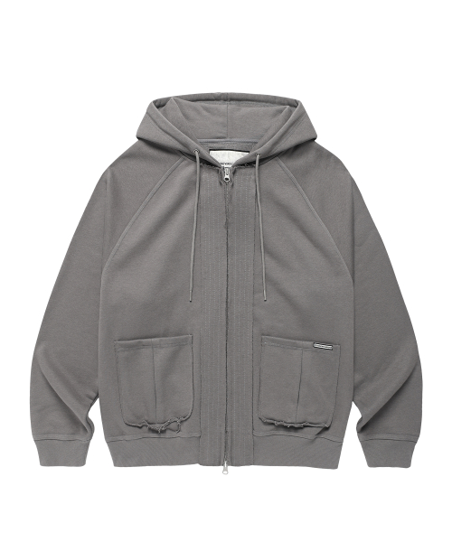 STITCH HOODIE ZIP-UP DEEP GREY