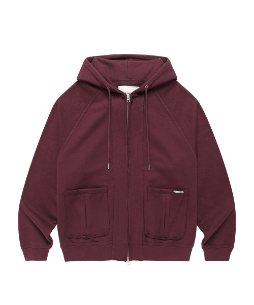 STITCH HOODIE ZIP-UP BURGUNDY