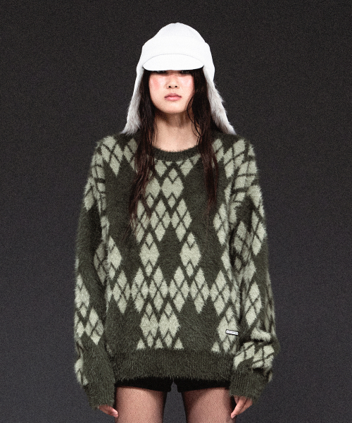ARGYLE SWEATER KHAKI