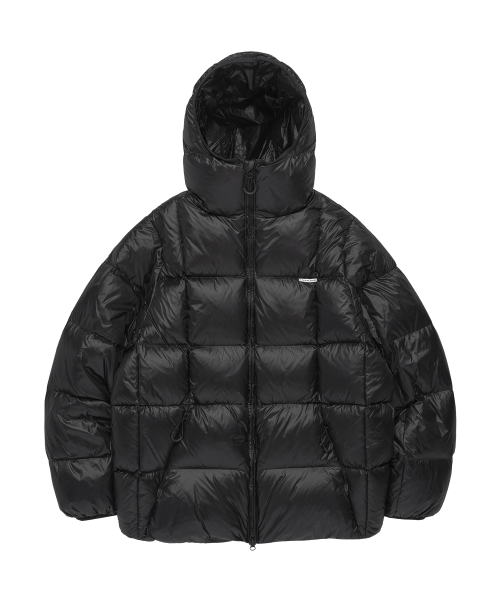 HOODED DUCK DOWN JACKET BLACK