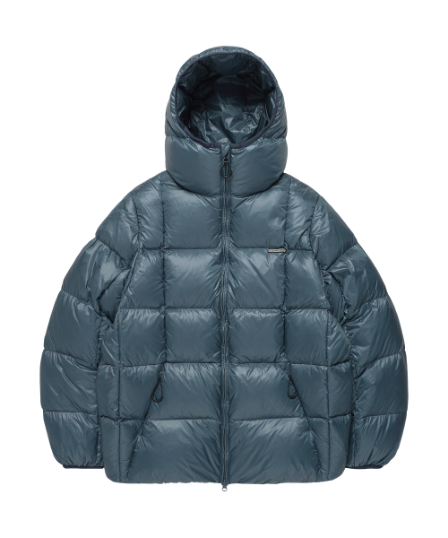 HOODED DUCK DOWN JACKET BLUE