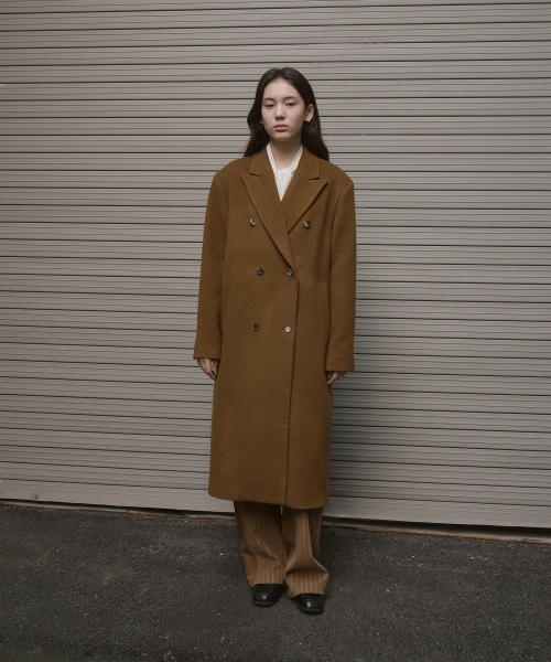 CHAD DOUBLE MAXI COAT (CAMEL OLIVE)