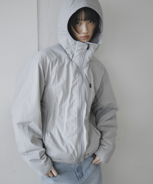 Легкая куртка-пуховик с капюшоном Light Gray