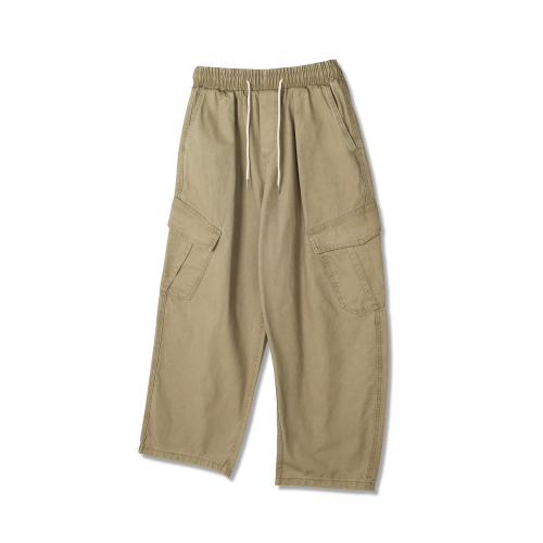 Зауженные брюки карго из вареного хлопка (Beige)