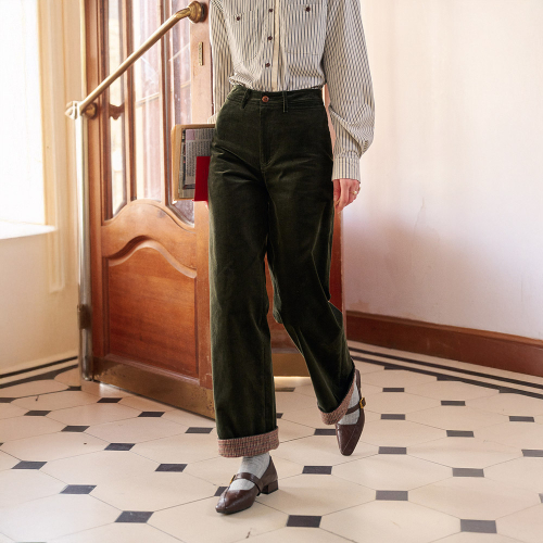 SR_Contrast corduroy pants_2color