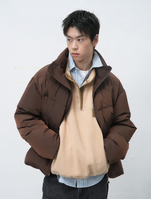 Куртка-пуховик UNISEX Air Mix Minimal Short [Brown] / SBE4U07014