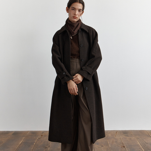 THELMA BALMACAAN COAT DARK BROWN
