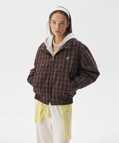 Padded Check Anorak Jumper_Brown (утепленный анорак)