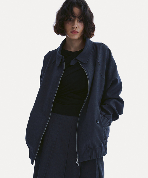 TENCEL WOOL OVERSIZED BLOUSON_ GREY