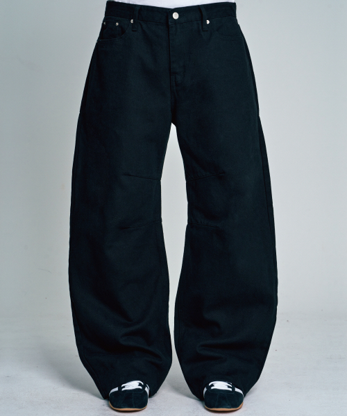 Изогнутые брюки-бочонки (Black)