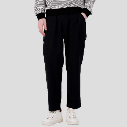Брюки карго на резинке straight fit с одной складкой CXS23WWPTA85 BLA