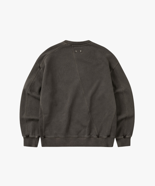 Асимметричный пигментный плотный свитшот Charcoal Brown : RADIANT135