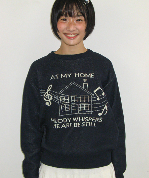 MELODY HOUSE KNIT PULLOVER NAVY