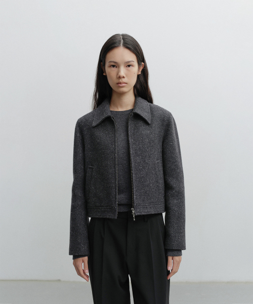 w. Structure Wool Blouson (Charcoal)