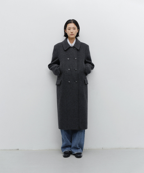 w. Charlotte Pea Coat (Heather Charcoal)