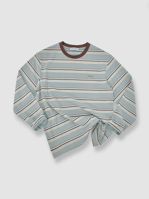 Loose Stripe Long T-Shirt_Blue
