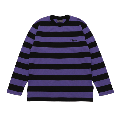 Лонгслив в полоску с круглым вырезом Black/Purple