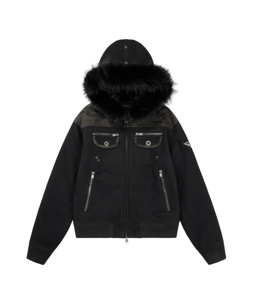 아캄(AAKAM) Fur Camo Contrast Jacket (Black) - 사이즈 & 후기 | 무신사