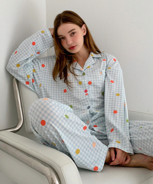 Puppy Dot Pajamas Set