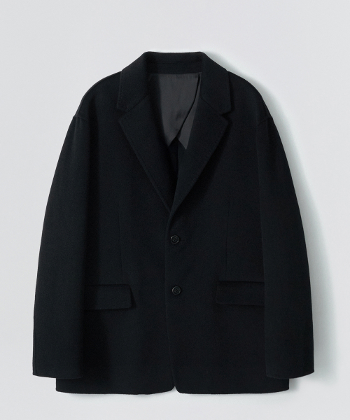 Cashmere Blend Handmade Single Jacket_Black