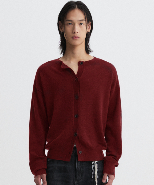 Укороченный кардиган из шерсти Burgundy