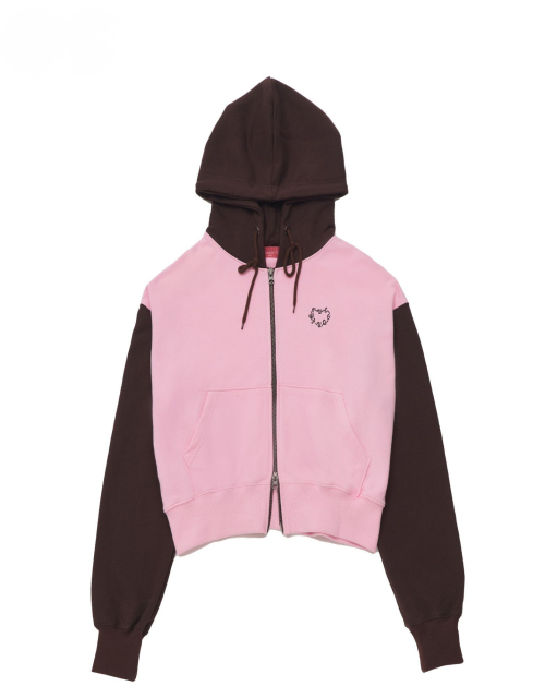 Кроп-худи на двухсторонней молнии Lotti (Pink Brown)