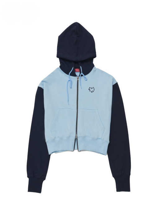 Кроп-худи на молнии Lotti Two-Way Navy Blue
