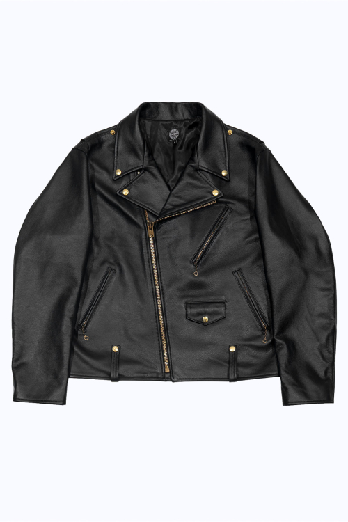 Double riders jacket - Black split leather