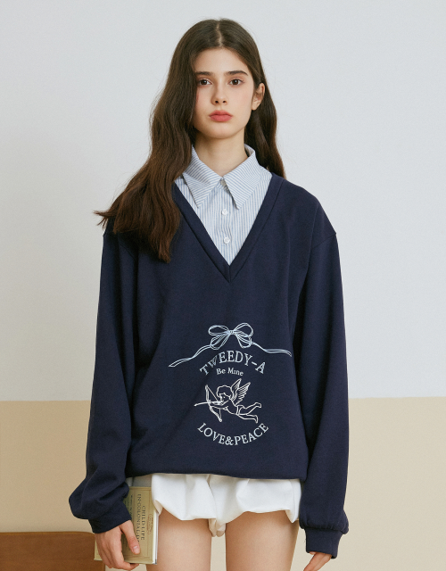 Свитшот-рубашка с логотипом Street Layer Navy