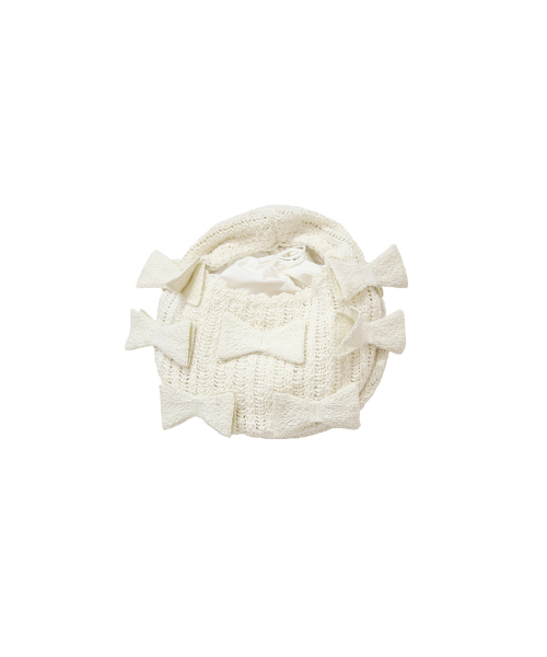 RIBBON KNIT BAG IVORY
