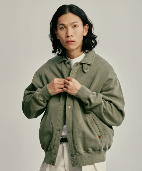 SNAP SWEAT CARDIGAN OLIVE KHAKI
