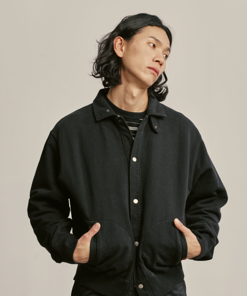 SNAP SWEAT CARDIGAN VINTAGE BLACK