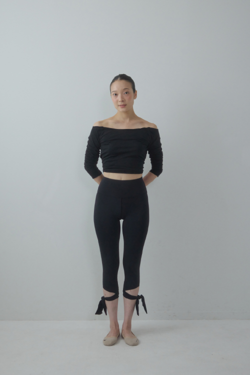 Ribbon Line Leggings _Black