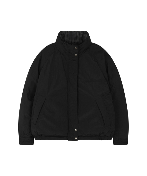 CHECK REVERSIBLE DOWN PUFFER NAVY