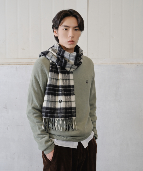 프레드페리() [선물상자 증정] 램스울 타탄 스카프 - 에크루 CFPU2538137-560 상품 이미지