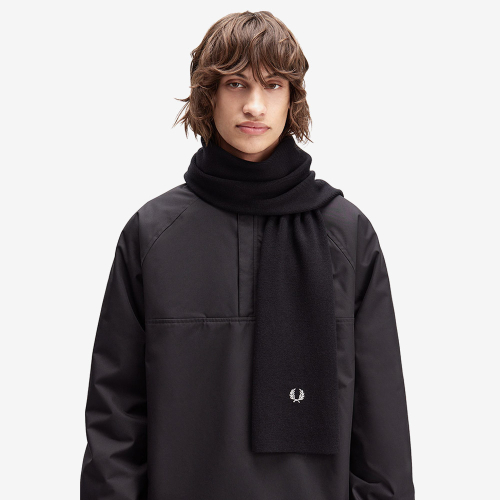 프레드페리() [선물상자 증정] 클래식 울 스카프 - 블랙/스노우화이트 CFPU2538140-843 상품 이미지