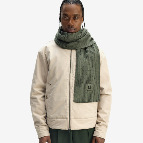 프레드페리() [선물상자 증정] 코튼 립 스카프 - 로렐리스그린/블랙 CFPU2531134-Z50 상품 이미지